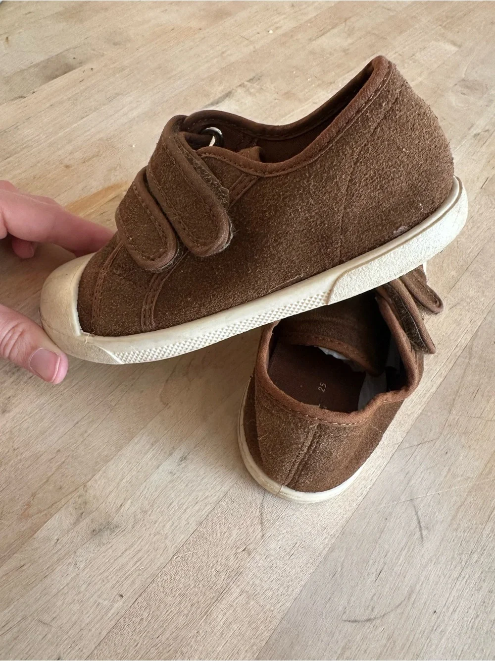 Zara Kids Brown Suede Velcro Sneakers